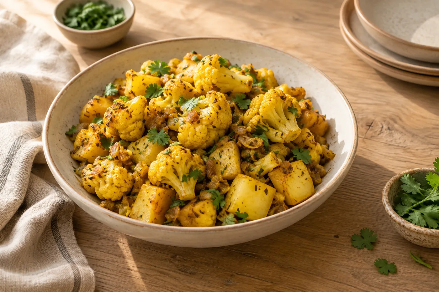 Aloo Gobi mit Kartoffeln und Blumenkohl