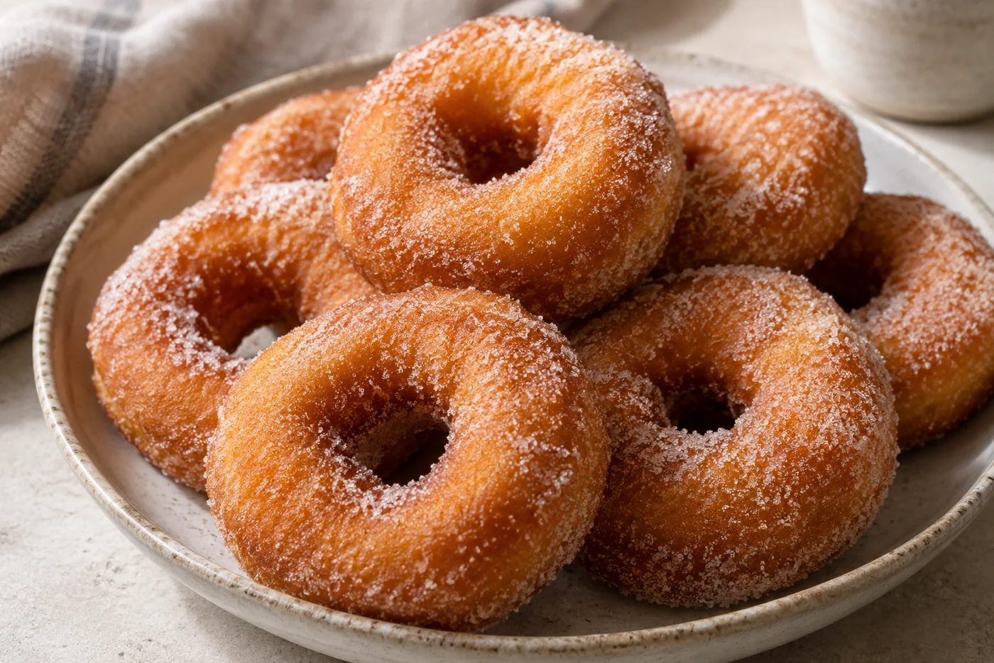 Bambalouni – goldene Teigringe mit Zucker