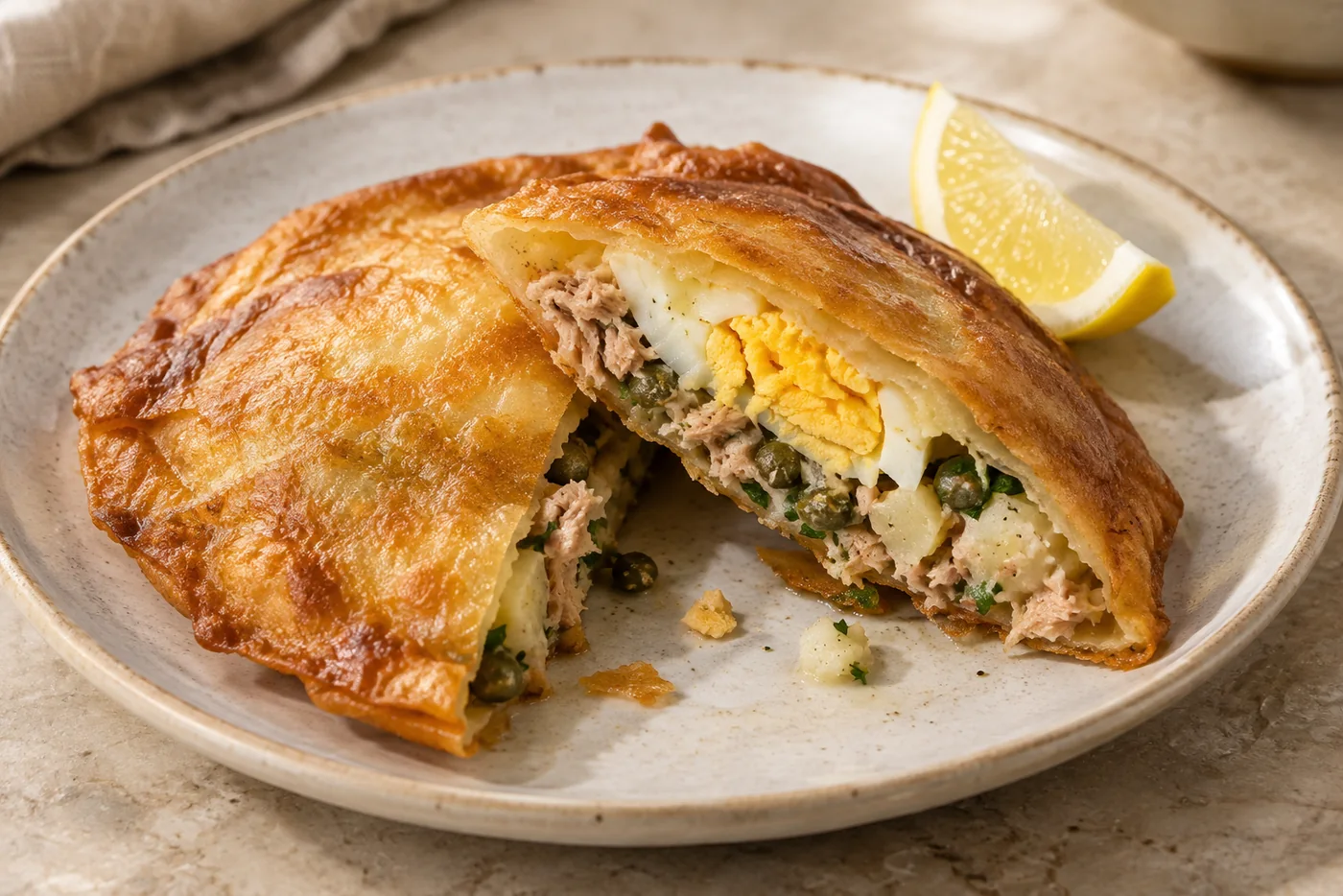 Brik mit Thunfisch und Ei