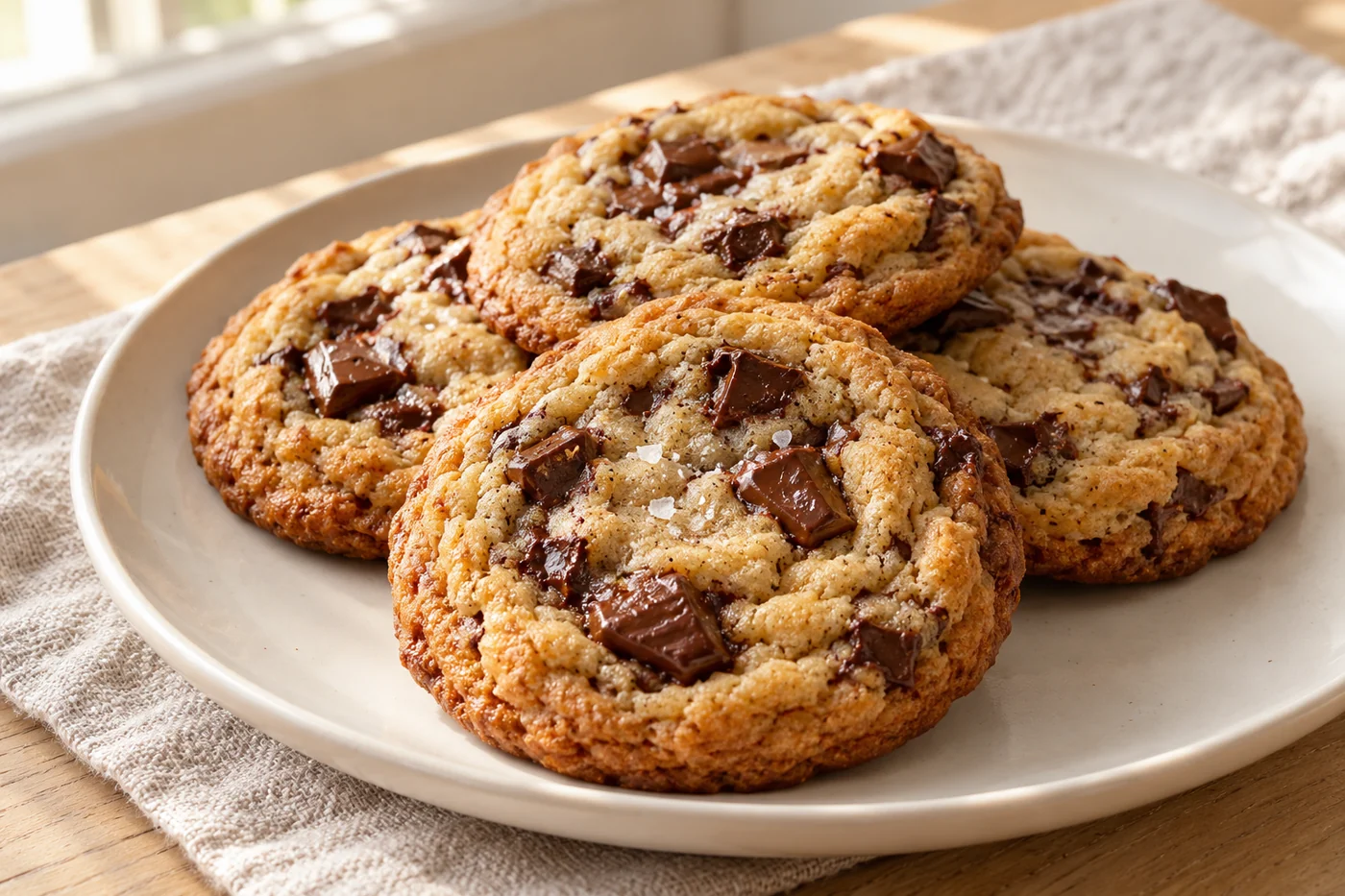 Brown Butter Cookies mit Schokostücken – das fertig zubereitete Gericht