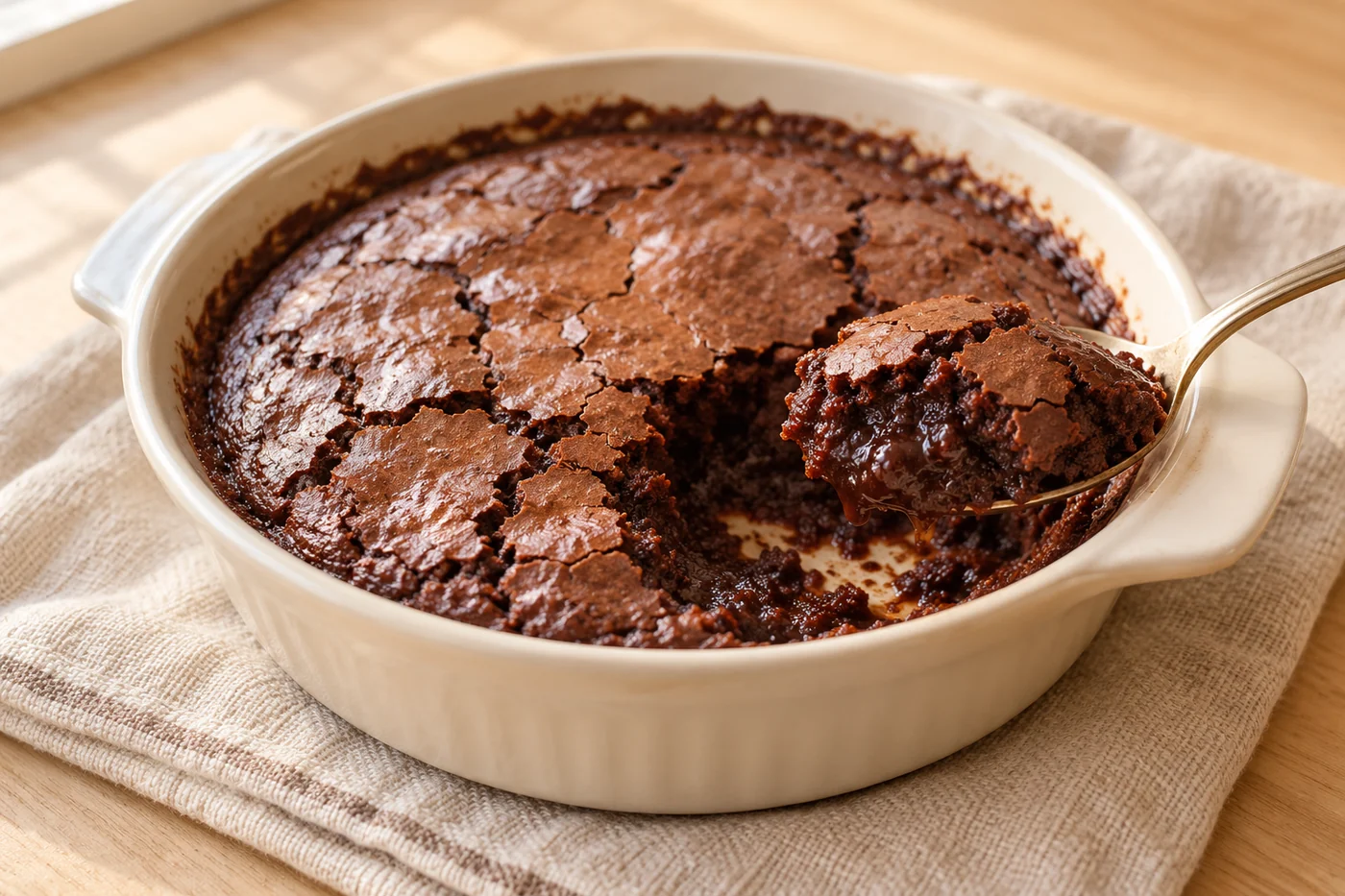 Schokoladen-Brownie-Pudding – Brownie Pudding – das fertig zubereitete Gericht