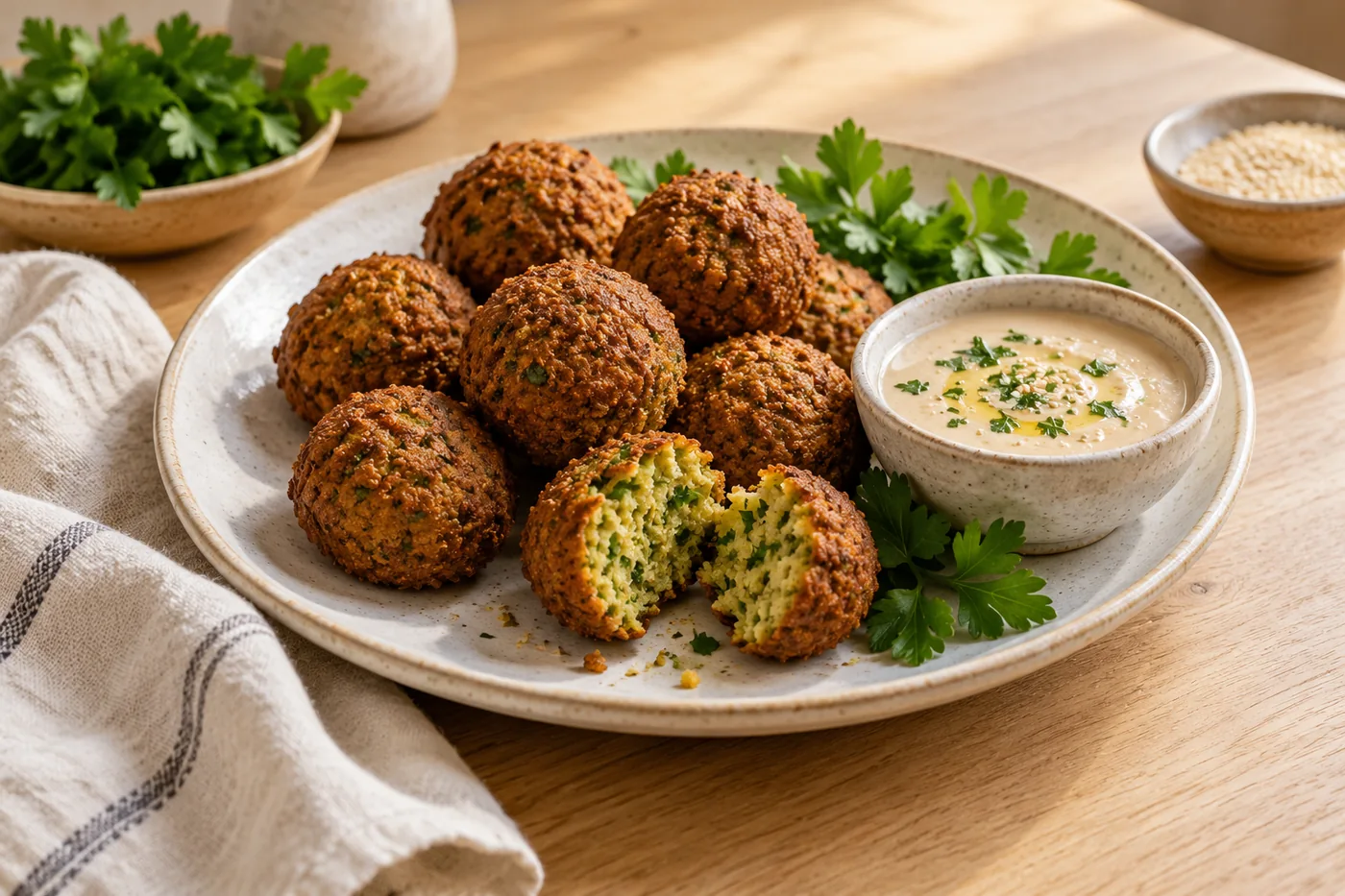 Knusprige Falafel mit Kräutern