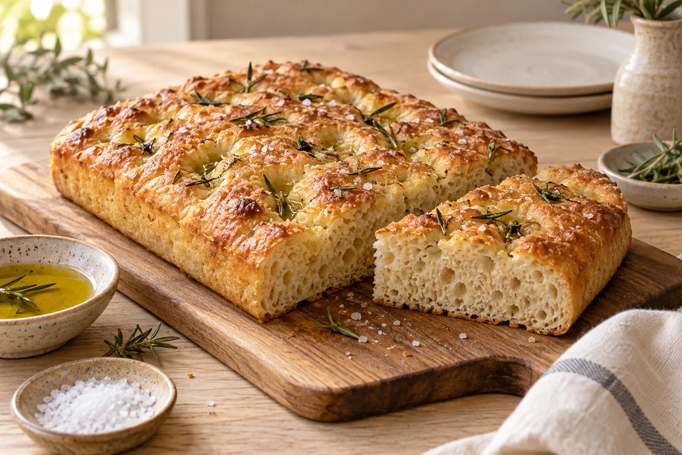 Focaccia mit Rosmarin und Olivenöl