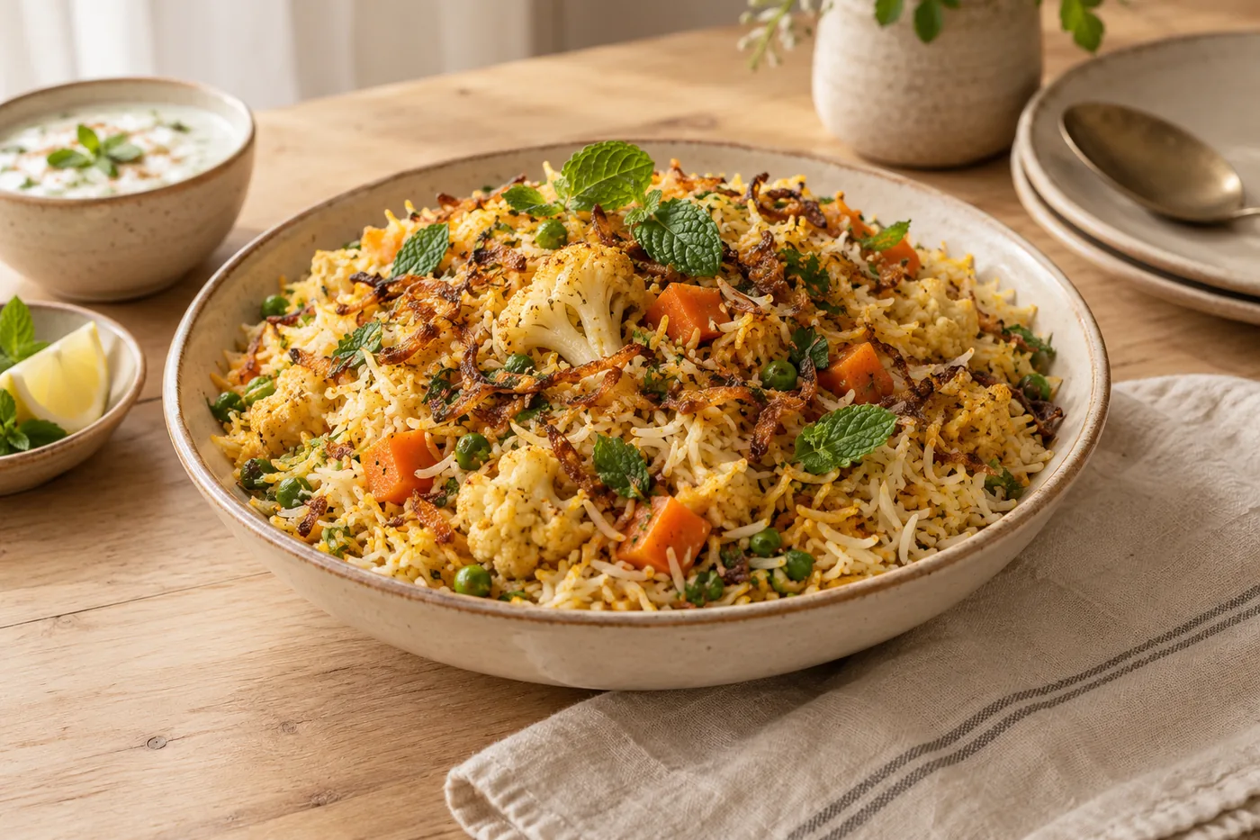 Gemüse-Biryani mit duftendem Basmatireis
