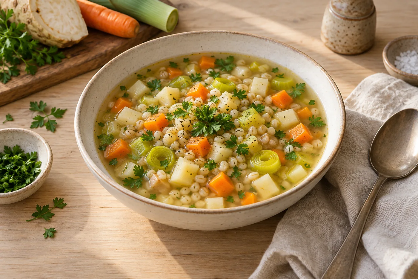 Graupensuppe mit Wurzelgemüse
