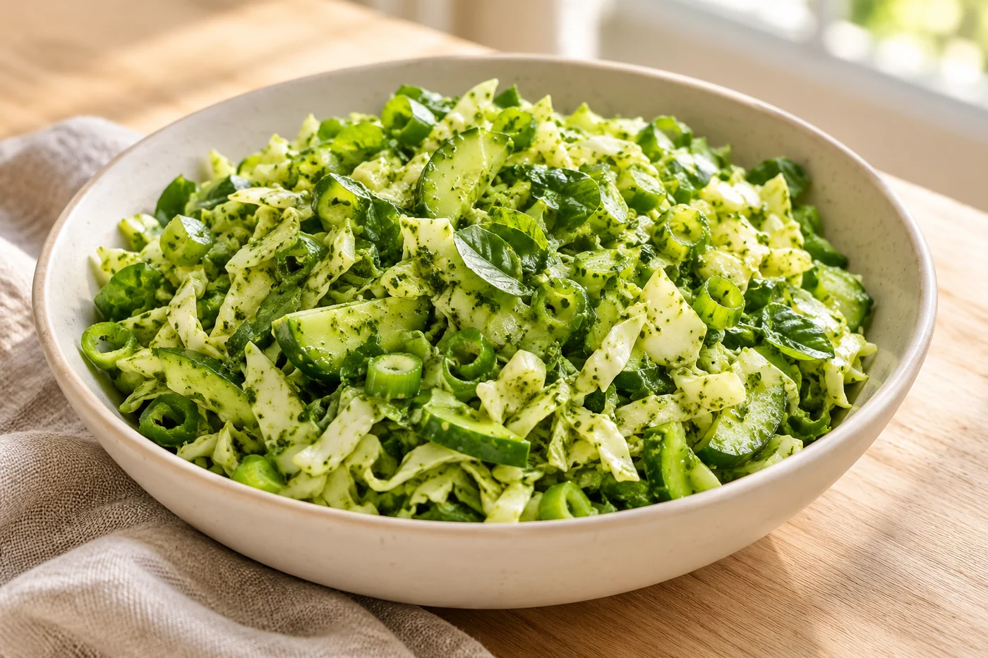 Green Goddess Salat mit Kräuterdressing – das fertig zubereitete Gericht