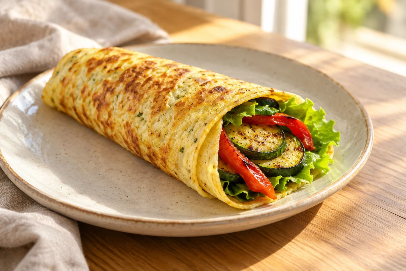 Hüttenkäse-Wrap – Cottage Cheese Flatbread – das fertig zubereitete Gericht