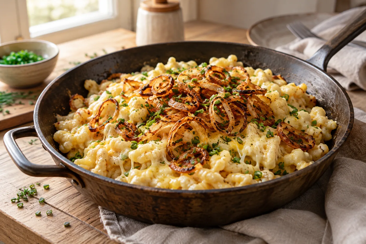 Käsespätzle mit Röstzwiebeln