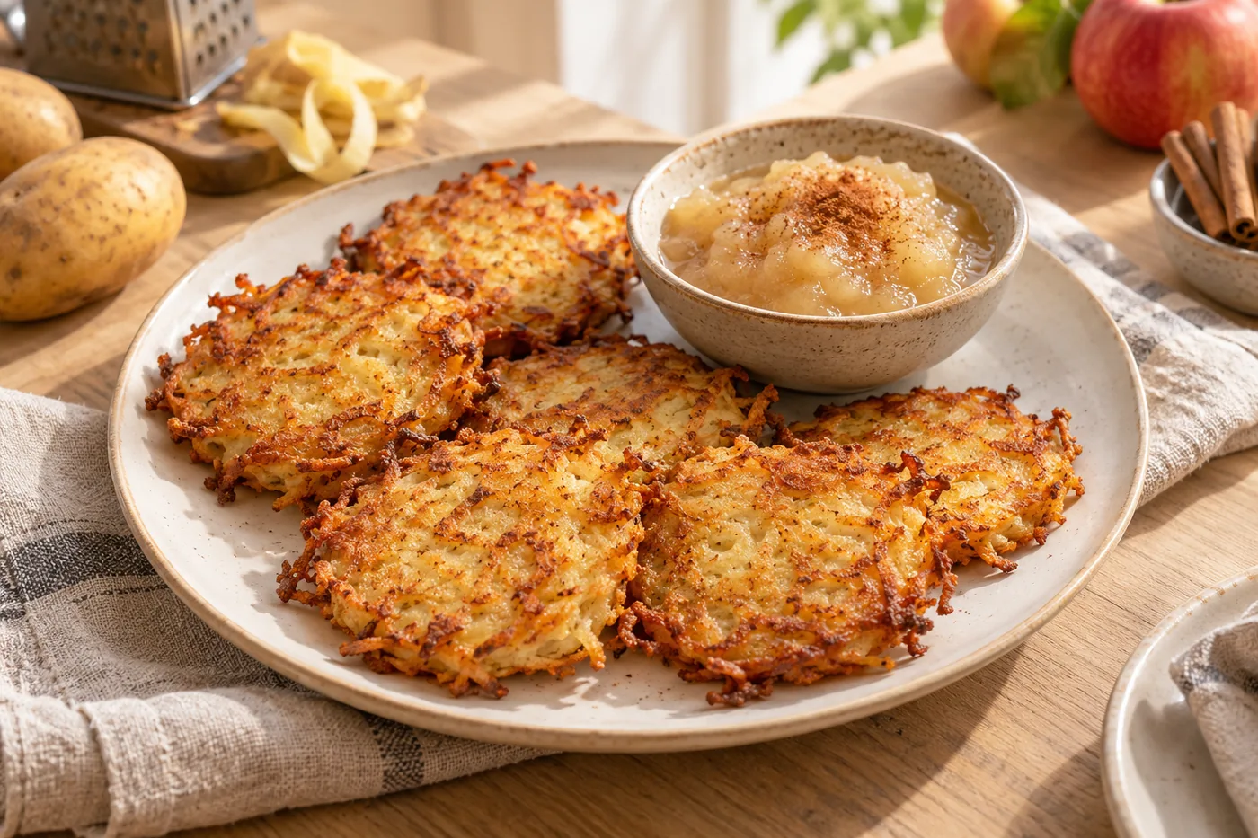 Kartoffelpuffer mit selbst gemachtem Apfelmus