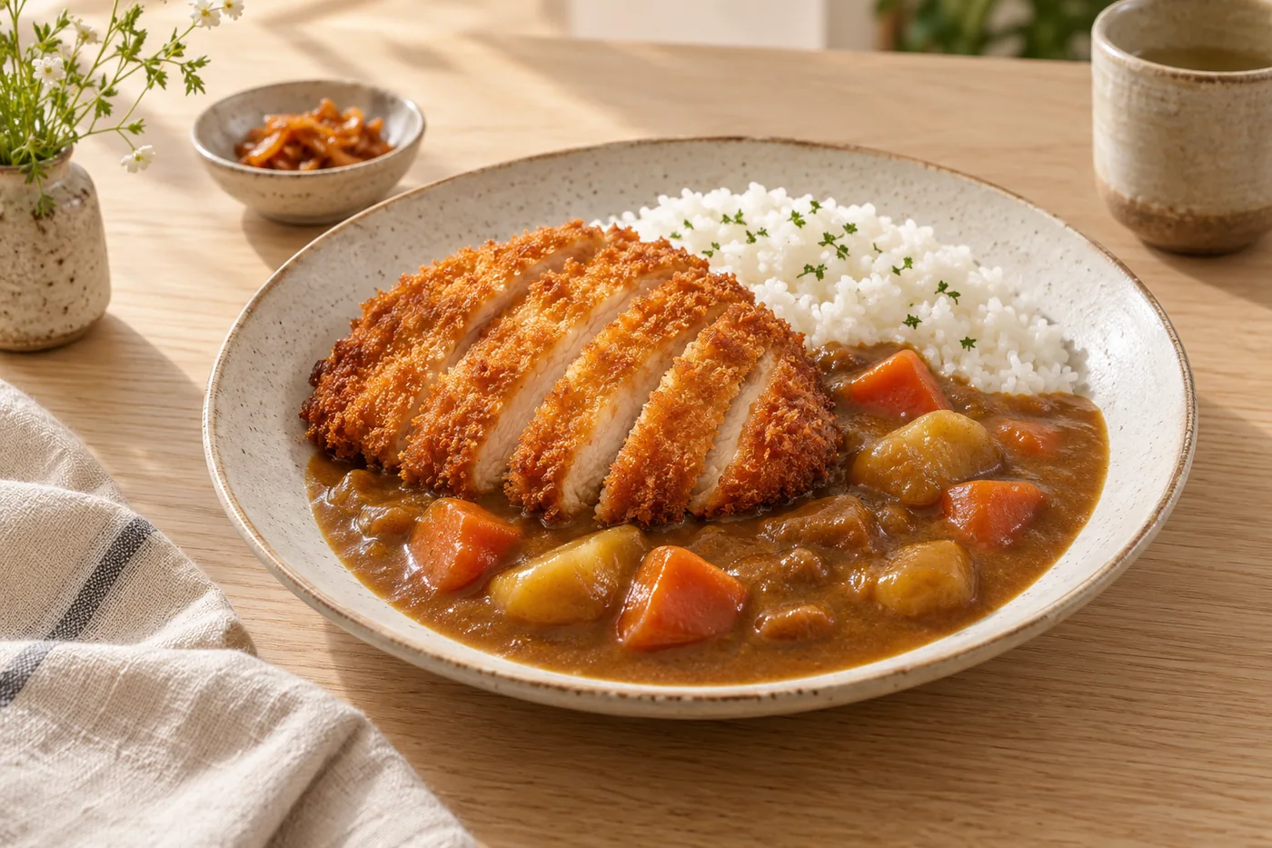 Japanisches Katsu-Curry mit Hähnchen