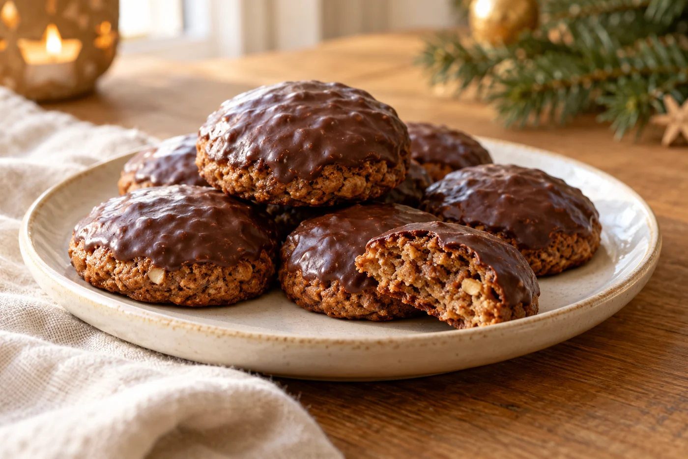 Saftige Nusslebkuchen mit Schokolade
