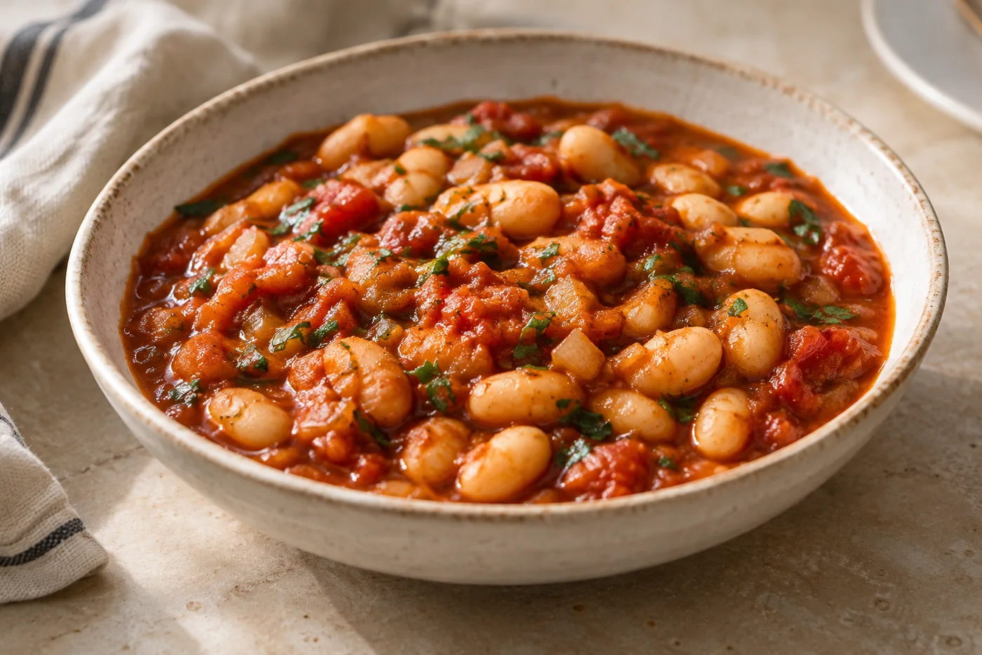 Loubia – weiße Bohnen in würziger Tomatensauce