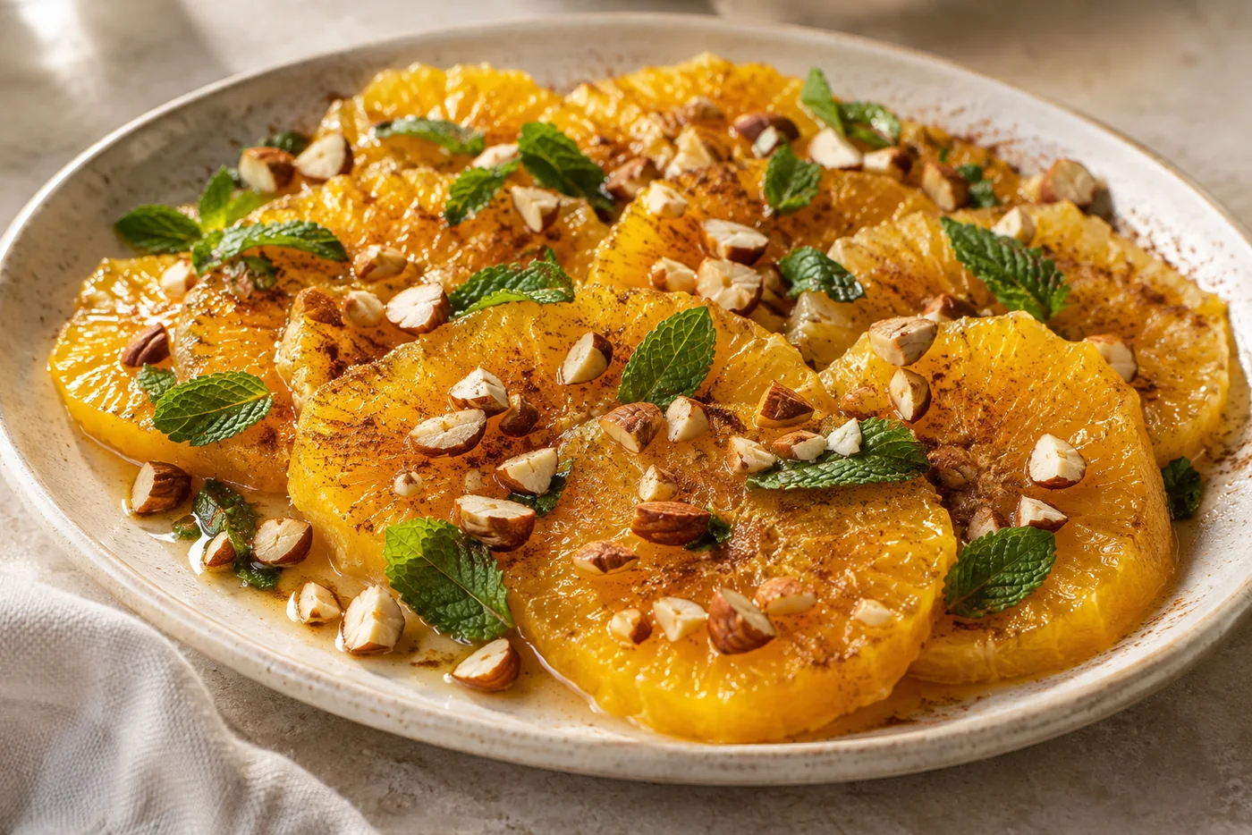 Orangensalat mit Zimt und Orangenblüte