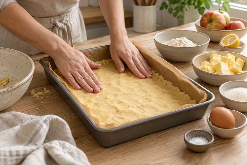 Apfelstreuselkuchen vom Blech – Zubereitungsschritt 1