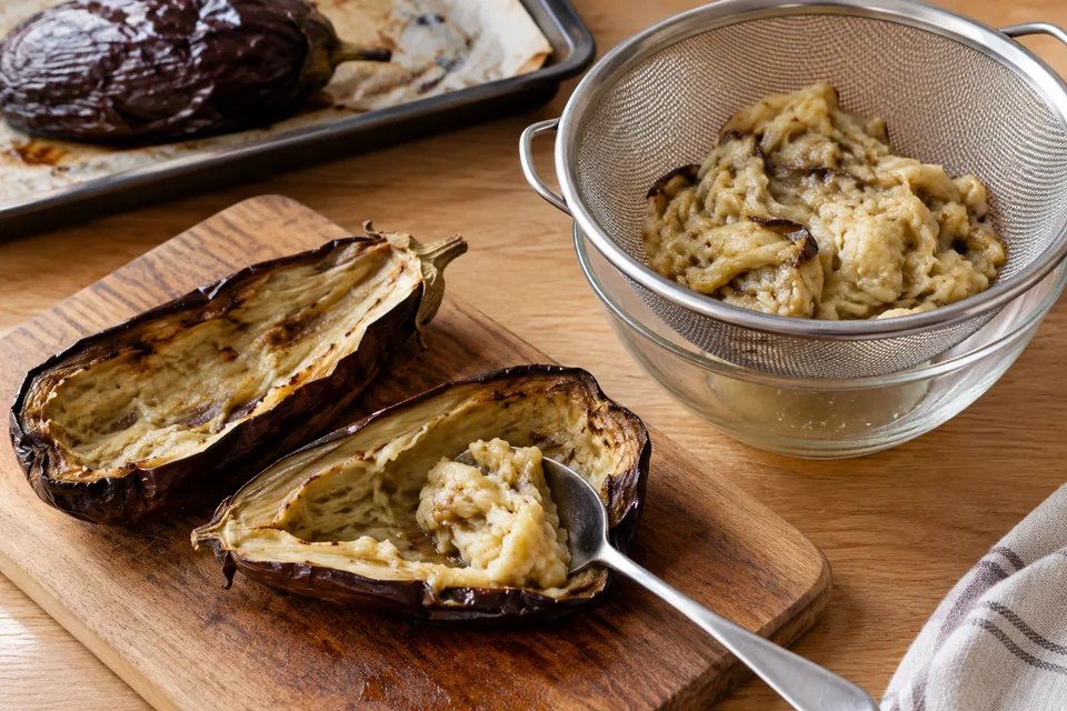 Baba Ganoush mit gerösteter Aubergine: Zubereitungsschritt 2