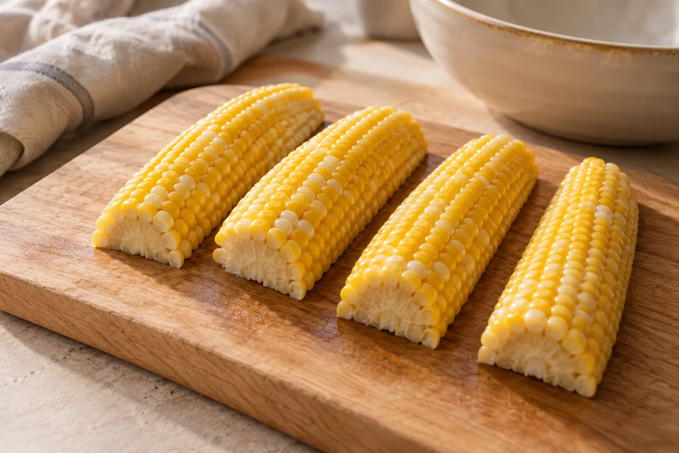 Corn Ribs mit Chili-Limetten-Butter: Ofen auf 210 °C Ober-/Unterhitze vorheizen