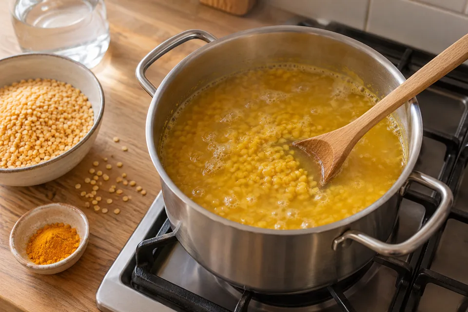 Dal Tadka mit gelben Linsen: Zubereitungsschritt 1