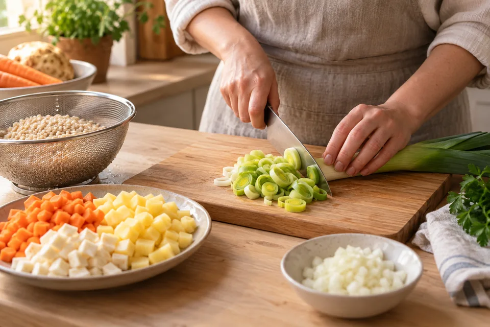 Graupensuppe mit Wurzelgemüse – Zubereitungsschritt 1