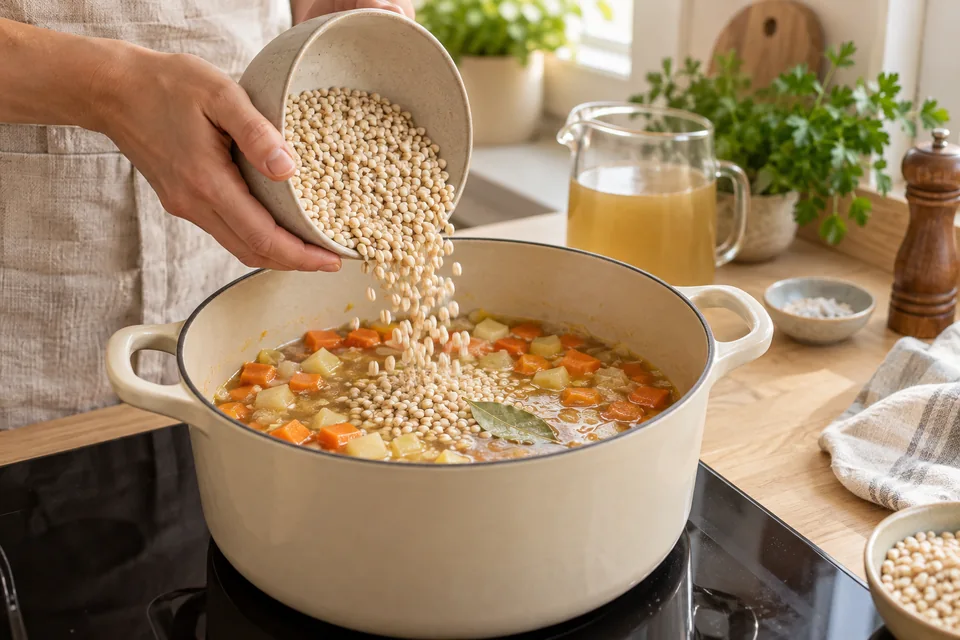 Graupensuppe mit Wurzelgemüse – Zubereitungsschritt 2