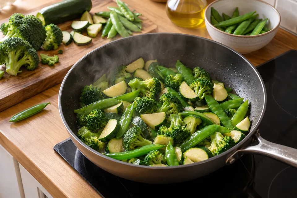 Grünes Thai-Curry mit Gemüse: Zubereitungsschritt 1