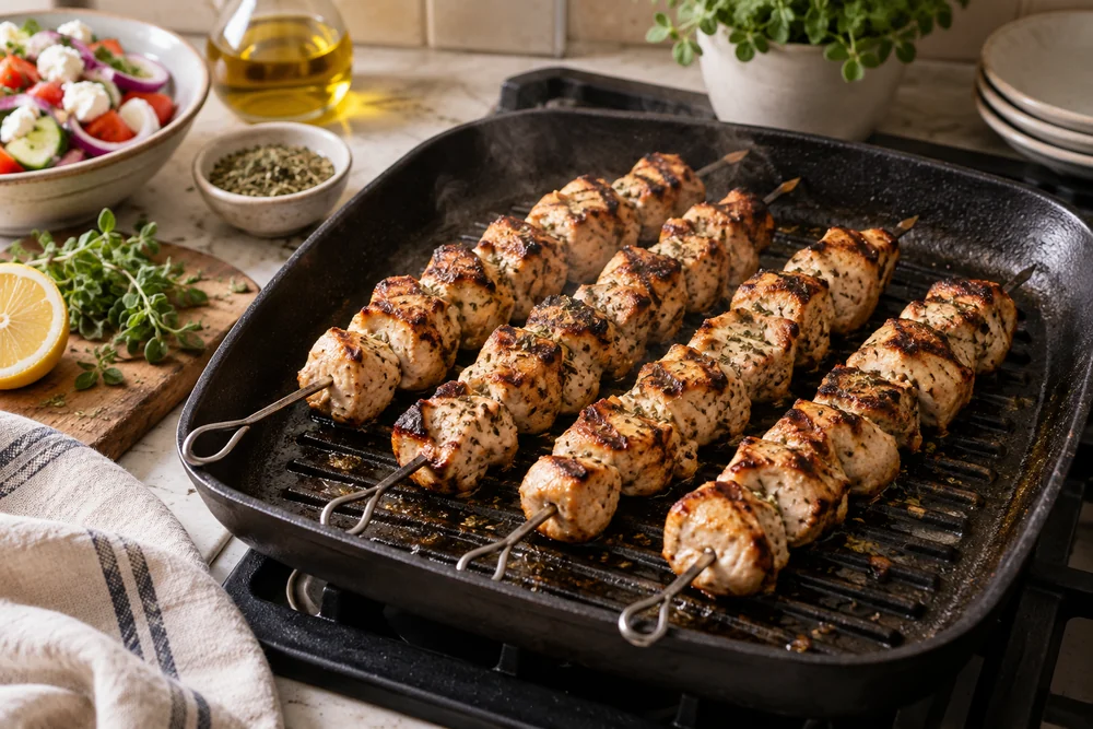 Hähnchen-Souvlaki mit Zitrone: Zubereitung