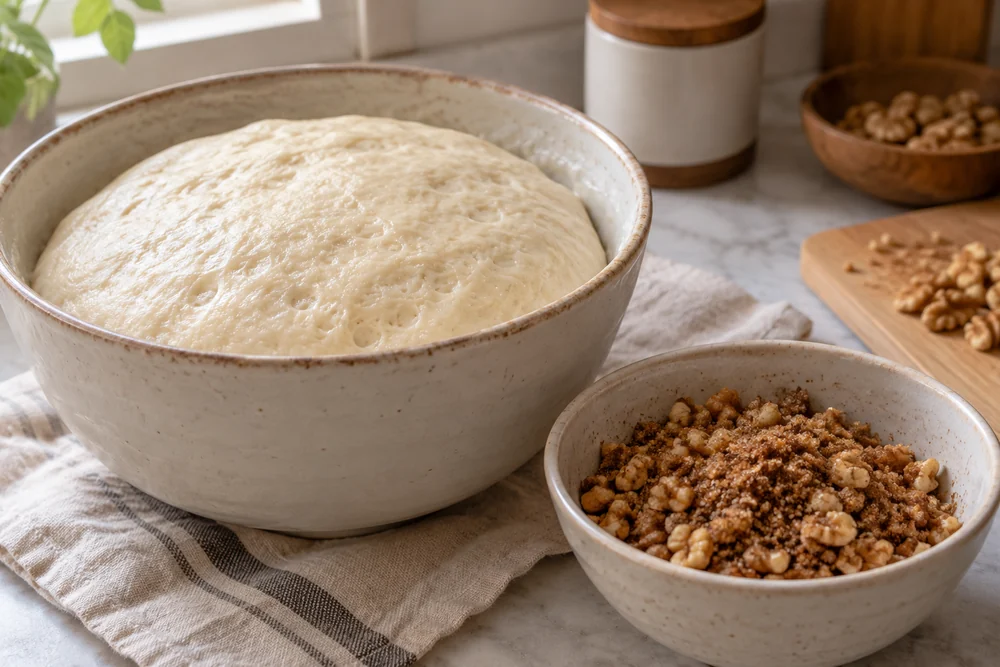 Hotteok – süße gefüllte Pfannkuchen: Vorbereitung der Zutaten