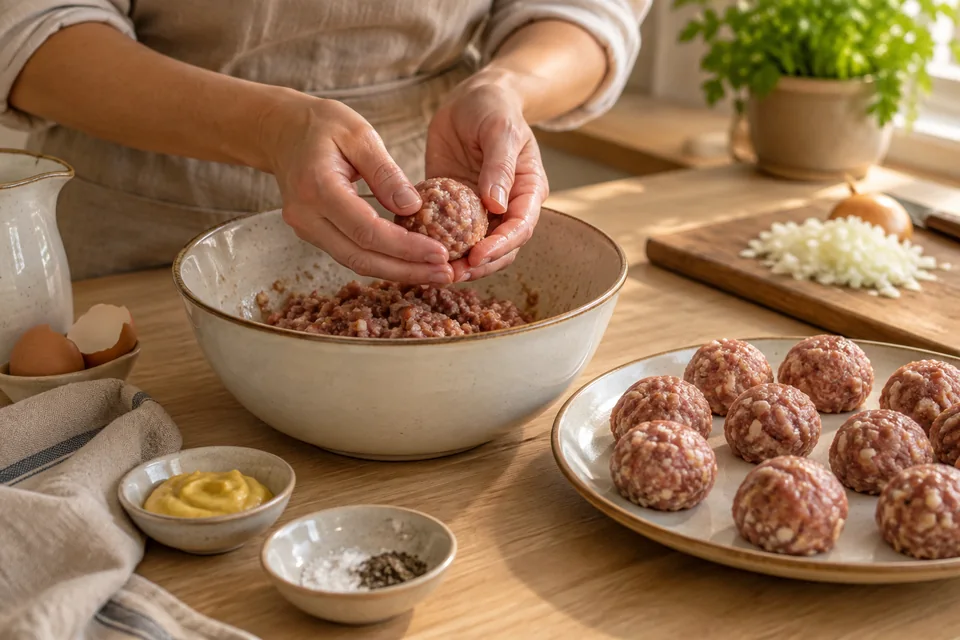 Königsberger Klopse aus Rinderhack – Zubereitungsschritt 1