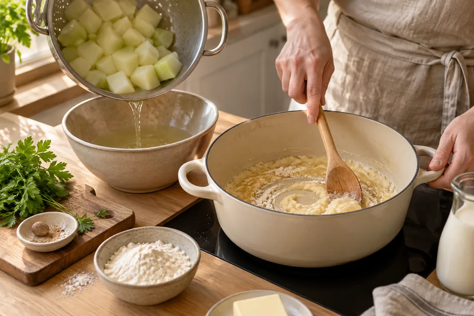 Kohlrabi in heller Sauce – Zubereitungsschritt 2