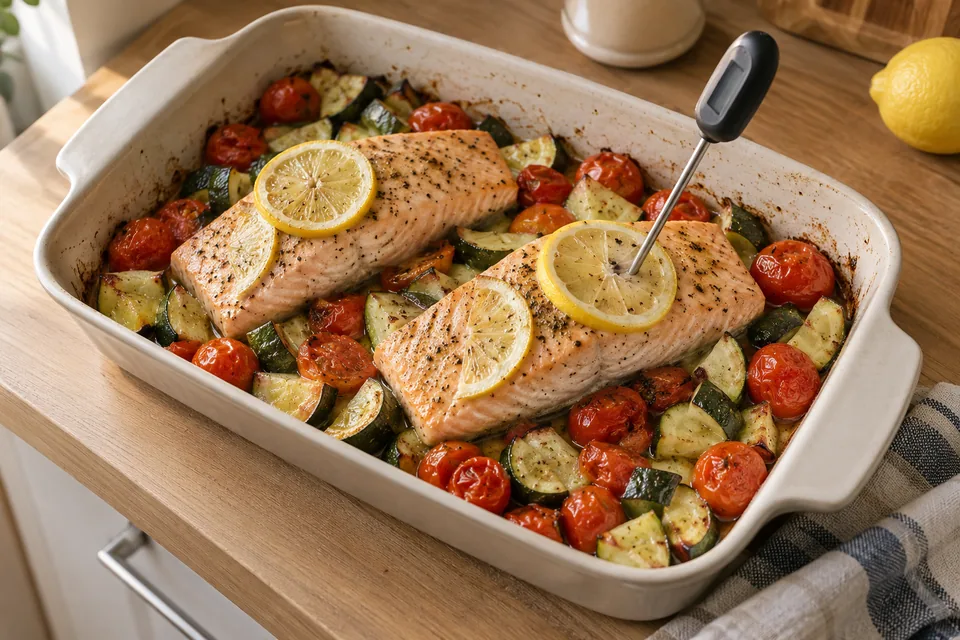 Zitronenlachs mit Ofengemüse: Zubereitungsschritt 3