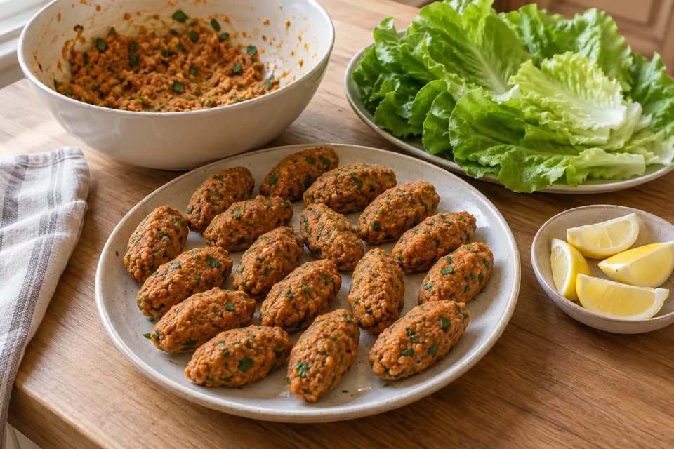 Türkische Linsen-Bulgur-Bällchen: Zubereitungsschritt 4