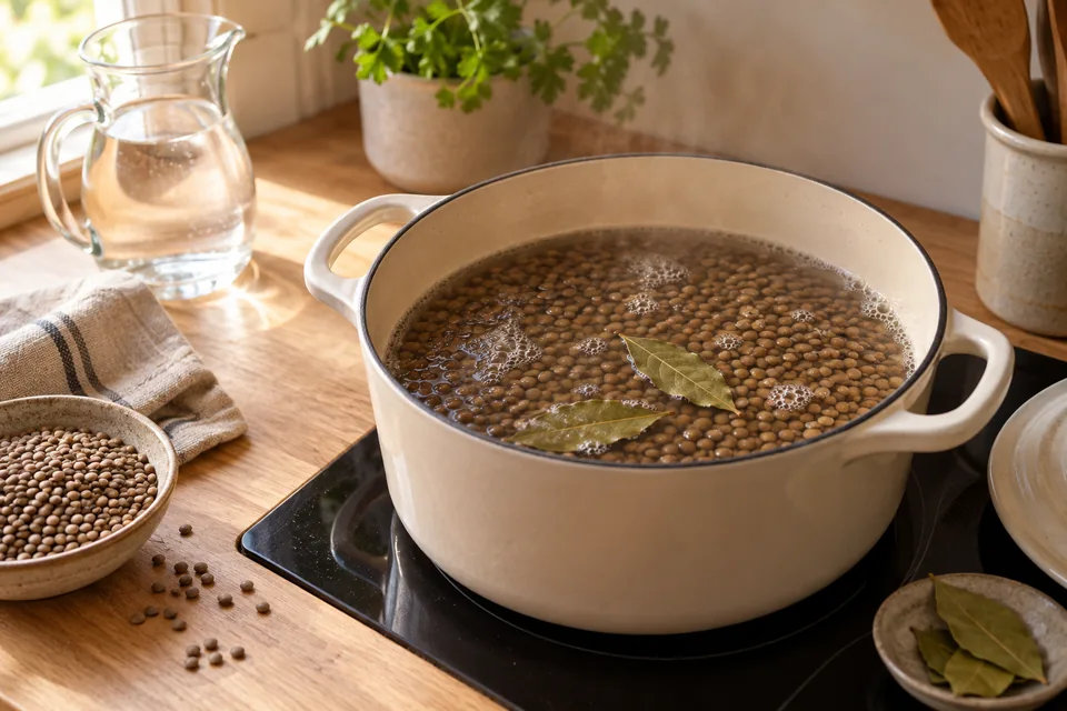 Schwäbische Linsen mit Spätzle und Pastırma – Zubereitungsschritt 1