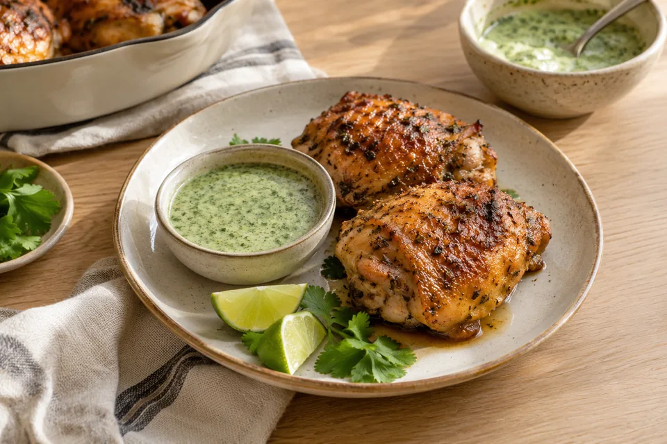 Peruanisch inspiriertes Hähnchen mit grüner Sauce – Einblick in Zubereitungsschritt 4