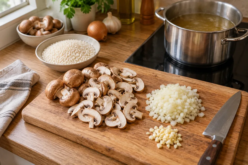 Cremiges Pilzrisotto: Zubereitungsschritt 1