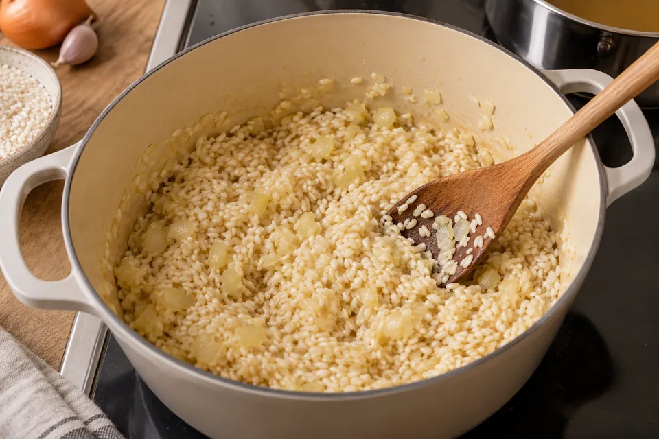 Cremiges Pilzrisotto: Zubereitungsschritt 3