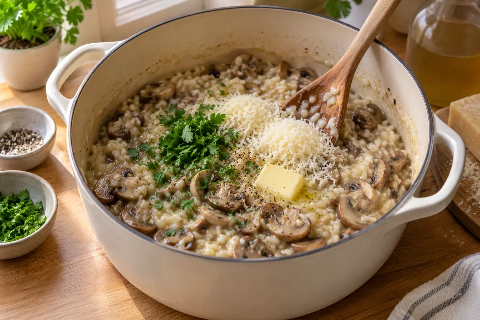 Cremiges Pilzrisotto: Zubereitungsschritt 5