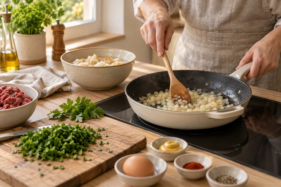 Saftige Rinderfrikadellen – Zubereitungsschritt 1