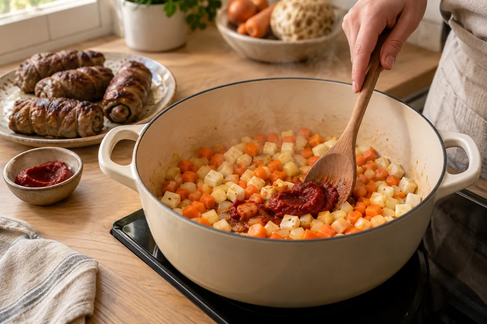 Rinderrouladen mit Pastırma – Zubereitungsschritt 2