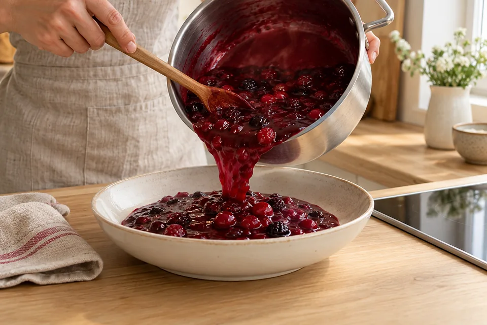 Rote Grütze mit Vanillesauce – Zubereitungsschritt 2