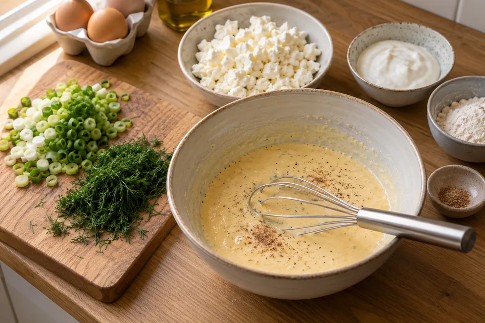 Griechisch inspirierter Spinat-Feta-Auflauf: Zubereitungsschritt 2