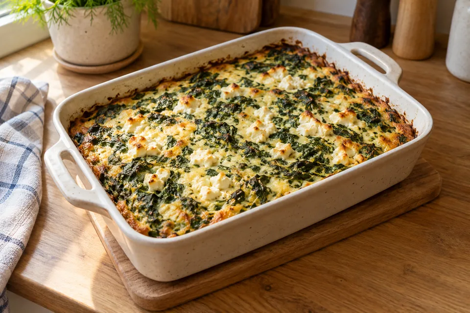 Griechisch inspirierter Spinat-Feta-Auflauf: Zubereitungsschritt 4
