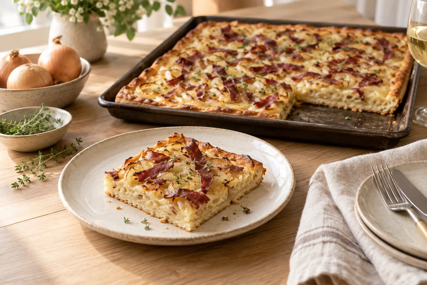 Zwiebelkuchen mit Pastırma